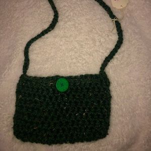 BRAND NEW Lucky green crochet bag